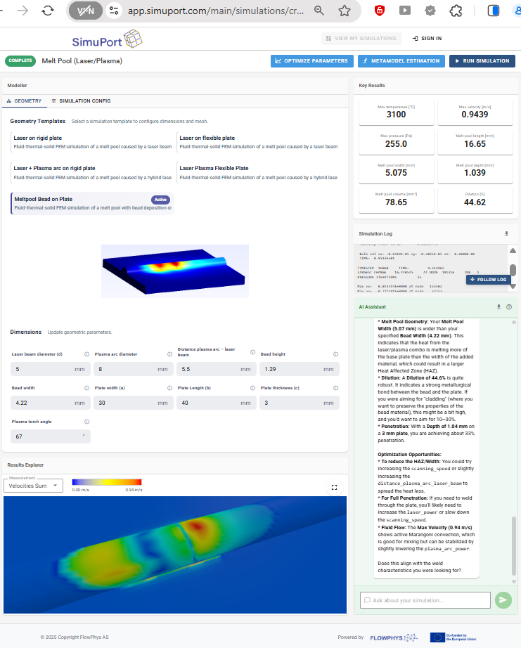 Flat plate and single-bead on substrate melt pool simulators