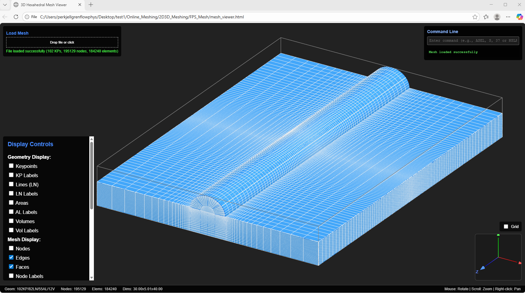 Web-based mesh generator for general geometries on the online platform