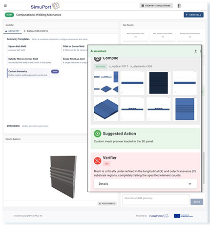 SimuPort agentic framework mesh compile and verification feedback